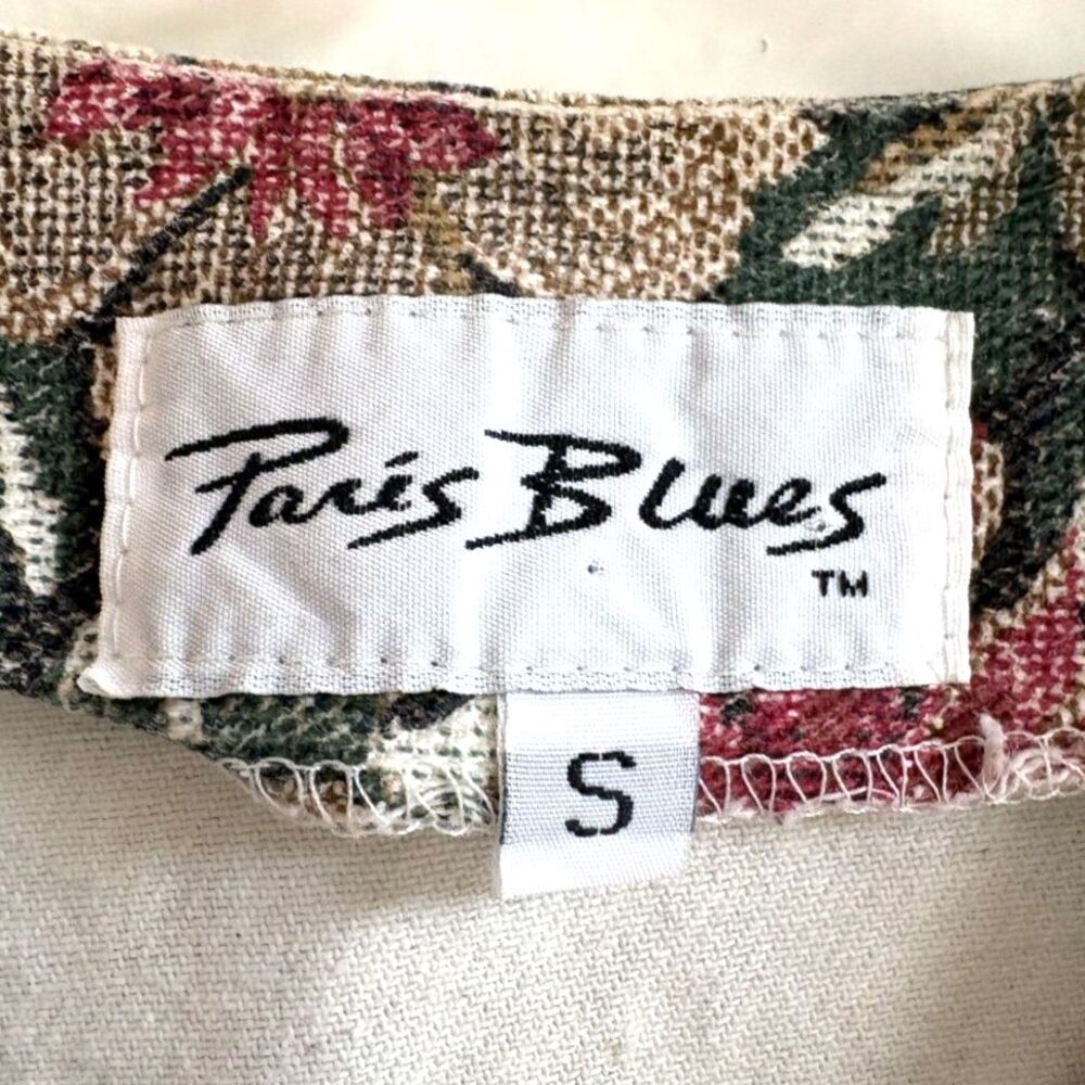 Paris Blues Vintage Tapestry Floral Vest S USA 90s Cotton Brocade Waistcoat Boho - Picture 4 of 8